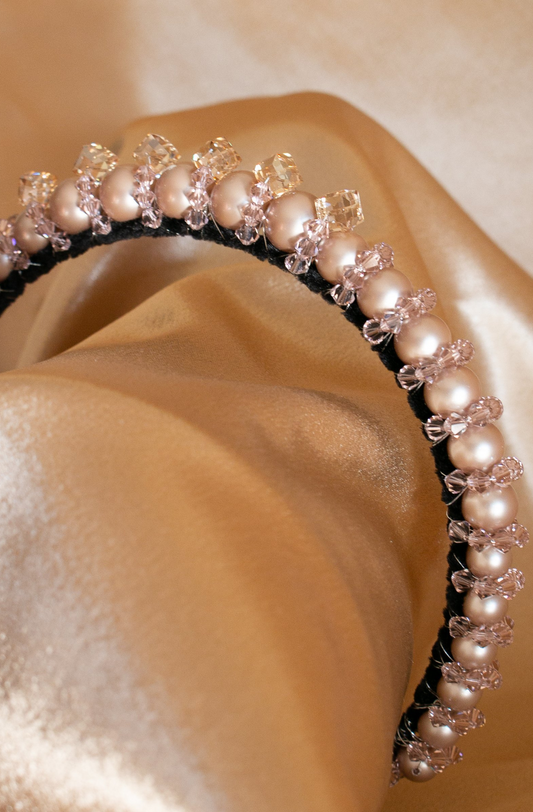 Pearls Before Nine handmade pearl & crystal headband