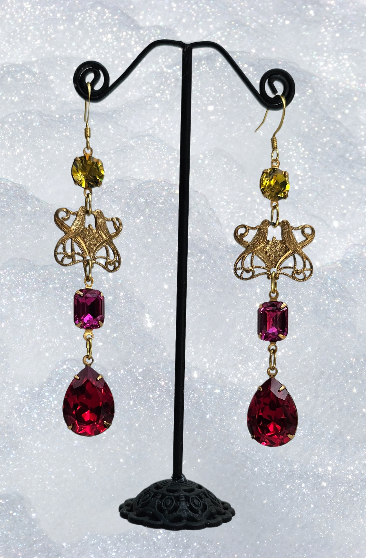 Frida's Paradise Swarovski crystal earrings.