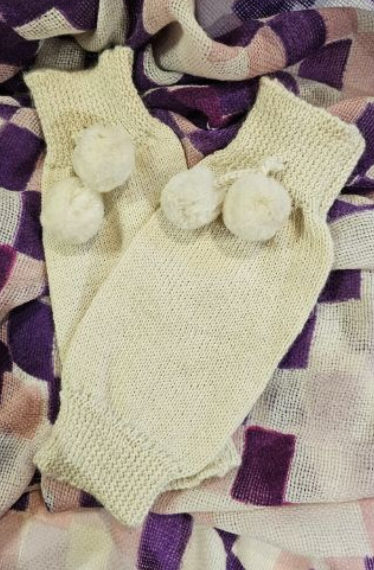 Baby Alpaca Wrist or Arm Warmers, handknitted in Peru.