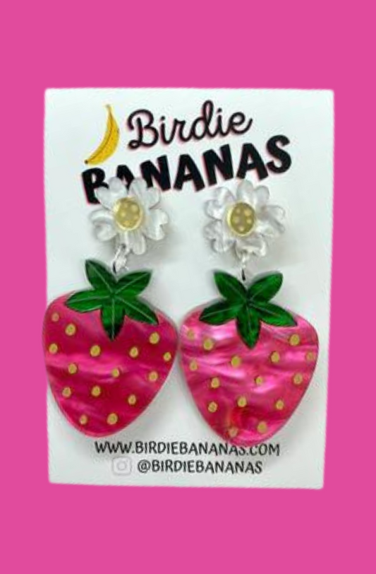 Strawberry Glitter Earrings