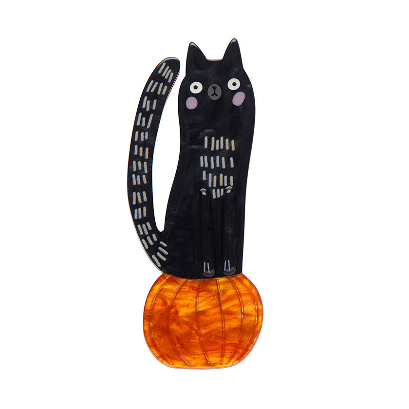 Pumpkin Time Kitty, Erstwilder Brooch
