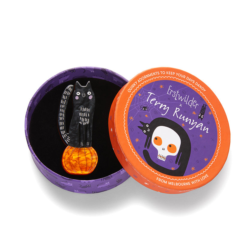 Pumpkin Time Kitty, Erstwilder Brooch