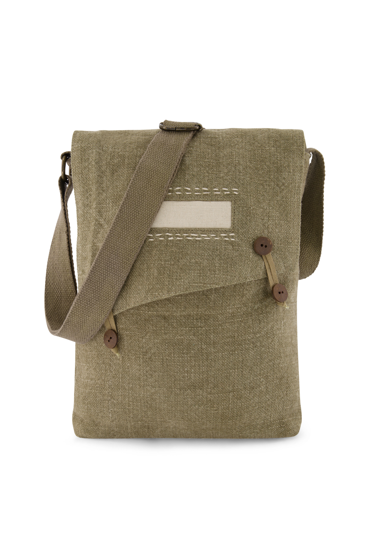 Eco-friendly jute soft sided cross body or shoulder bag, vegan friendy with long adjustable strap in earthy khaki colour