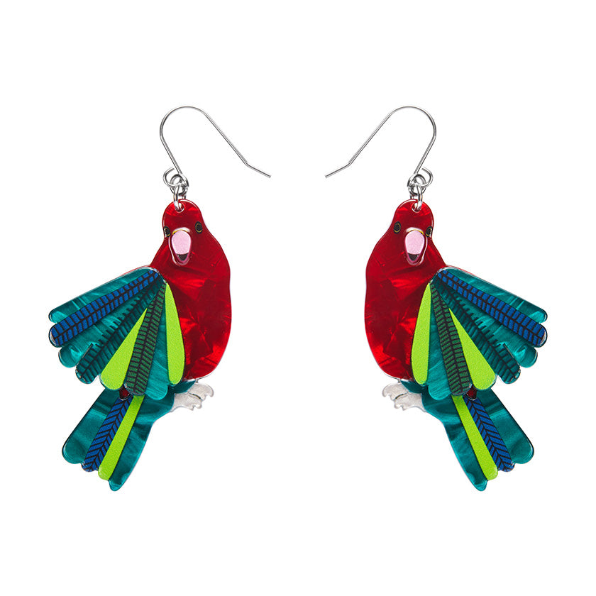 Scarlet Sovereign, King Parrot Earrings, by Erstwilder