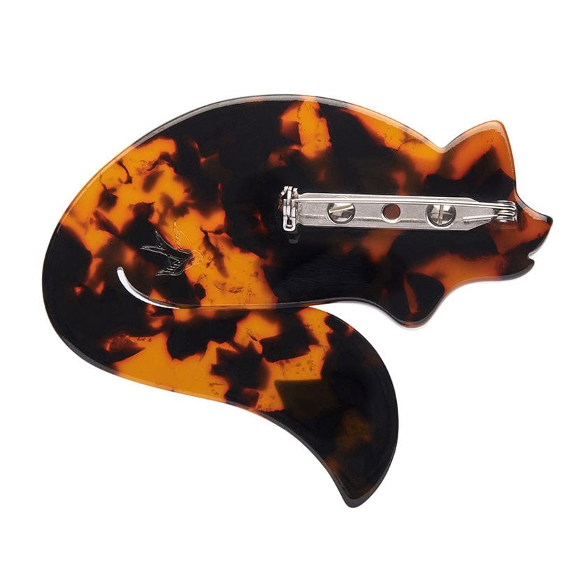 Saffron the Sleeping Fox, Erstwilder Brooch. Tortie.
