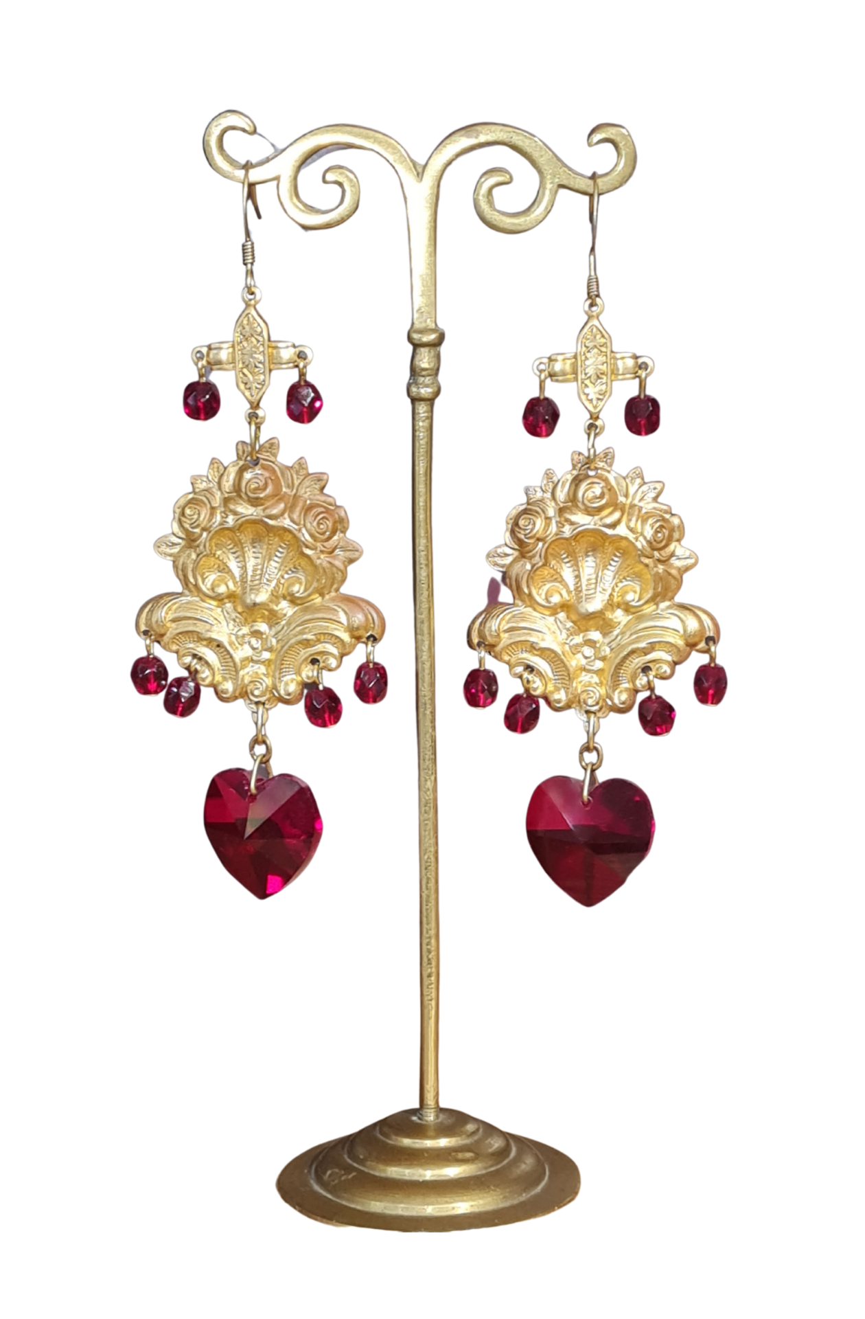 Corazon, Swarovski Crystal & vintage glass earrings