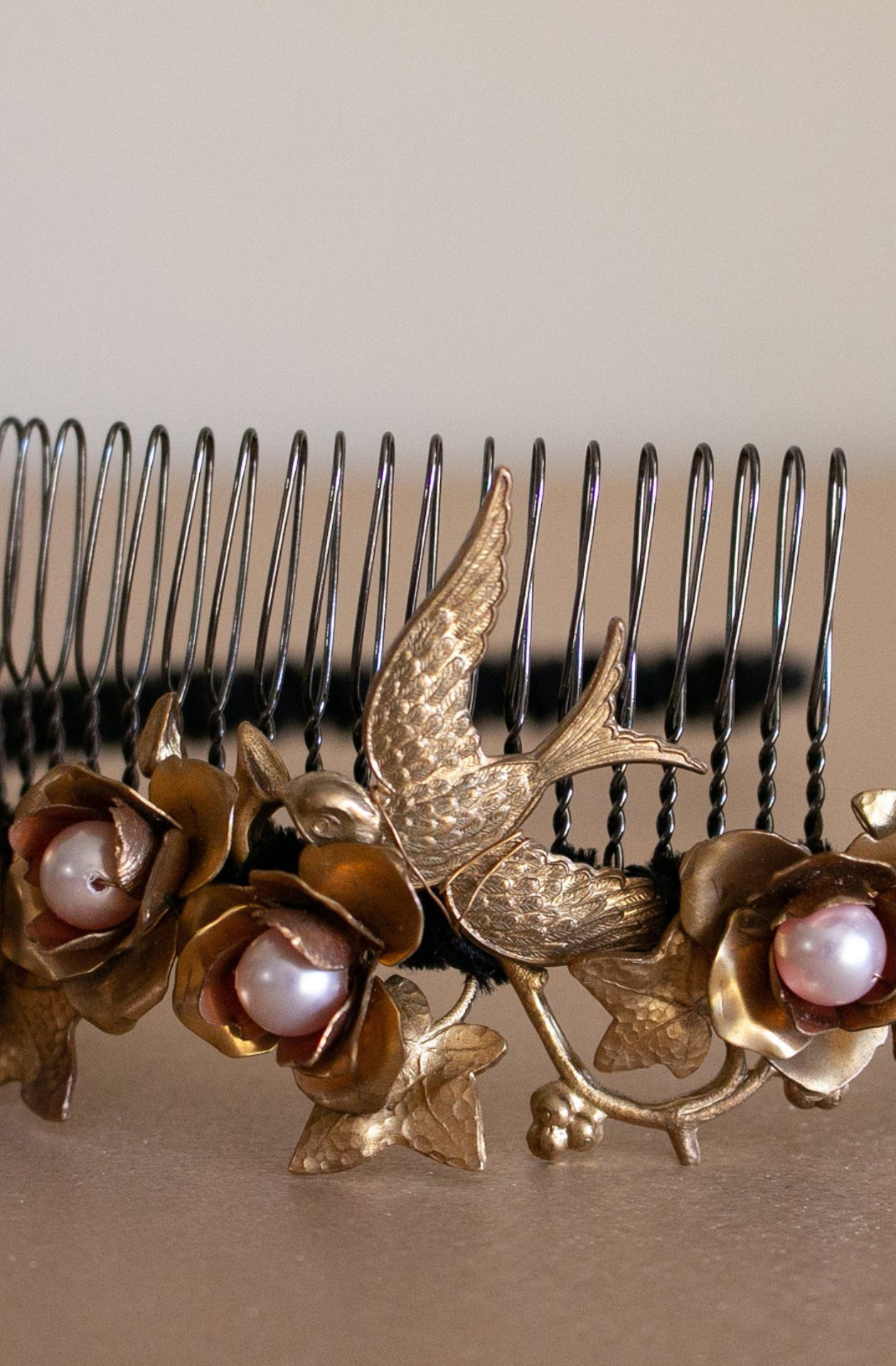 Swallow's Flight Vintage Brass Headband.