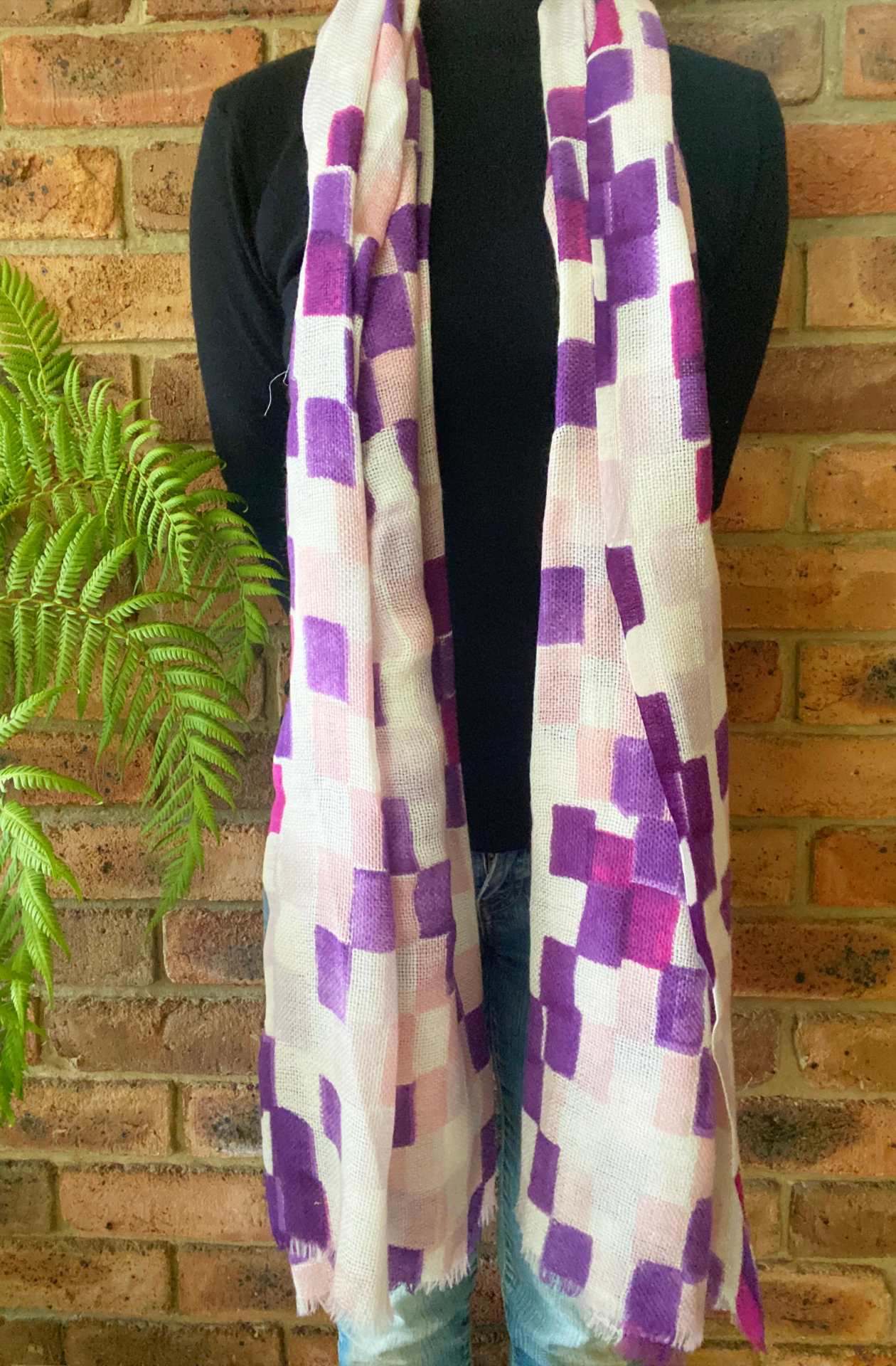 Chequered Love Wool Scarf, avail 3 colours SALE