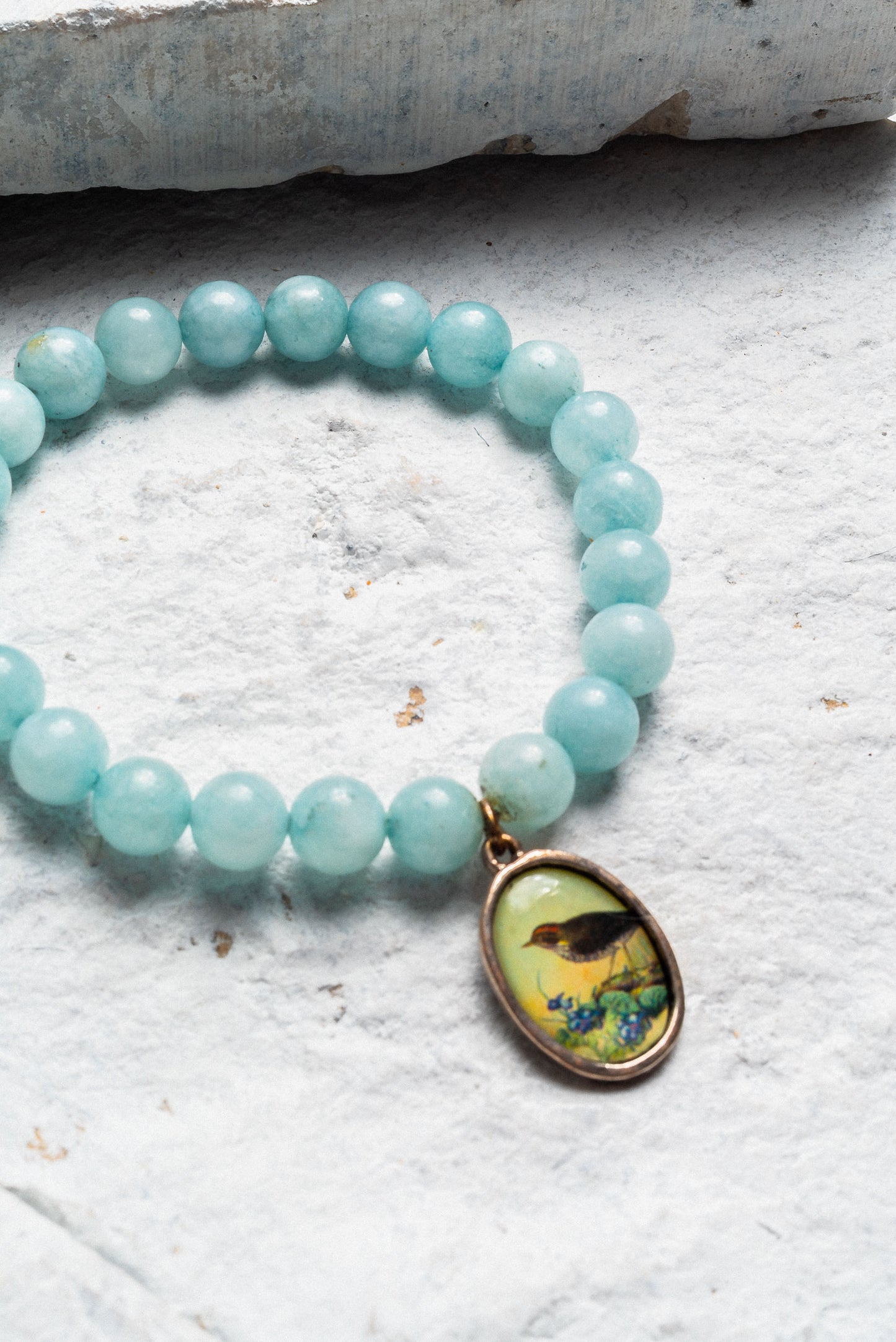 Ange bird charm motif Bracelet, Aquamarine.
