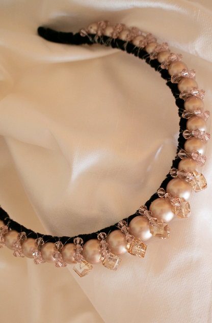Pearls Before Nine handmade pearl & crystal headband