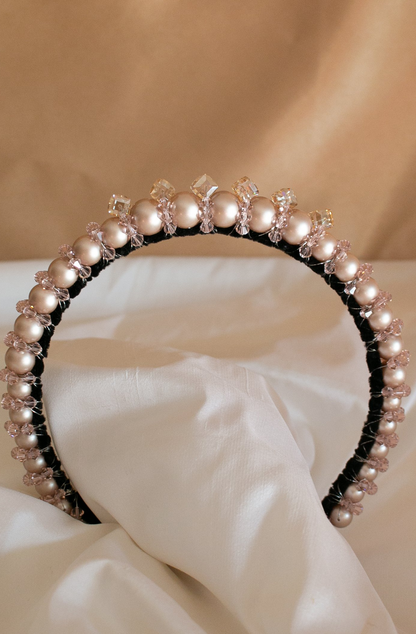 Pearls Before Nine handmade pearl & crystal headband