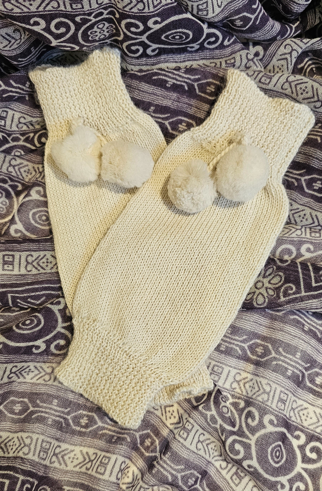 Baby Alpaca Wrist or Arm Warmers, handknitted in Peru.