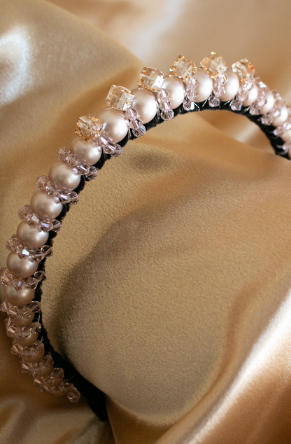 Pearls Before Nine handmade pearl & crystal headband