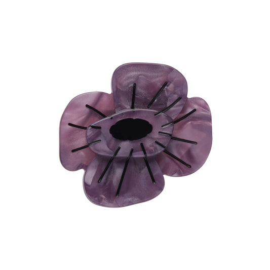 Remembrance Poppy Mini Brooch Purple