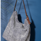 A rlight smoky grey shouder bag ethically handcrafted from sustainabe jute, designed in Australia.