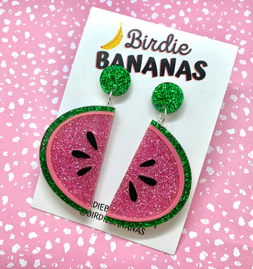 Watermelon Glitter Earrings