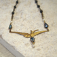 Swallow Vintage Necklet. Indian Sapphire Swarovski crystals.