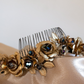 Wilde At Heart Melbourne handmade label brass headband set with Blue Metallic Swarovski crystals