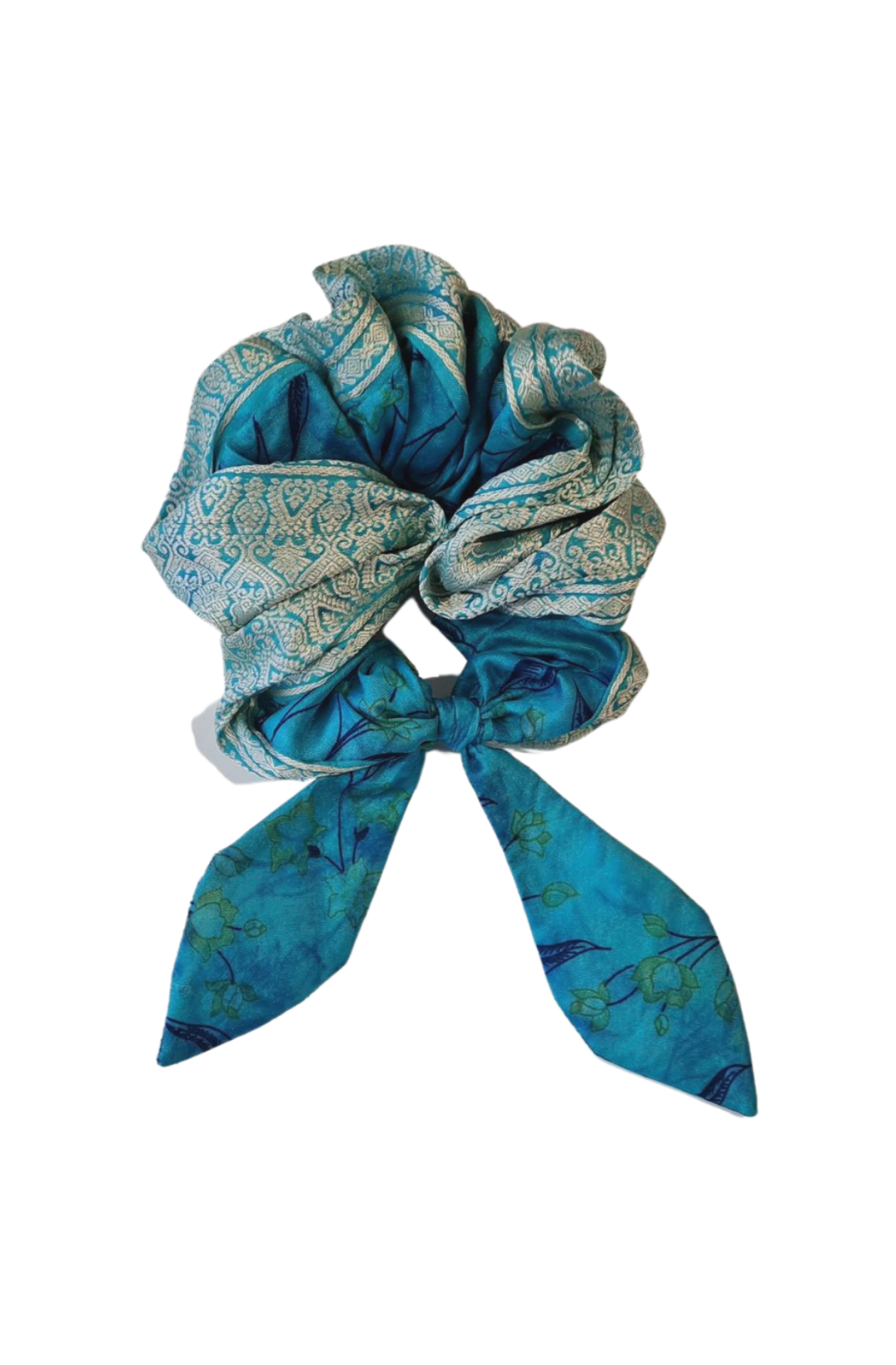 Carnivale vintage sari silk scrunchie. 100% silk.