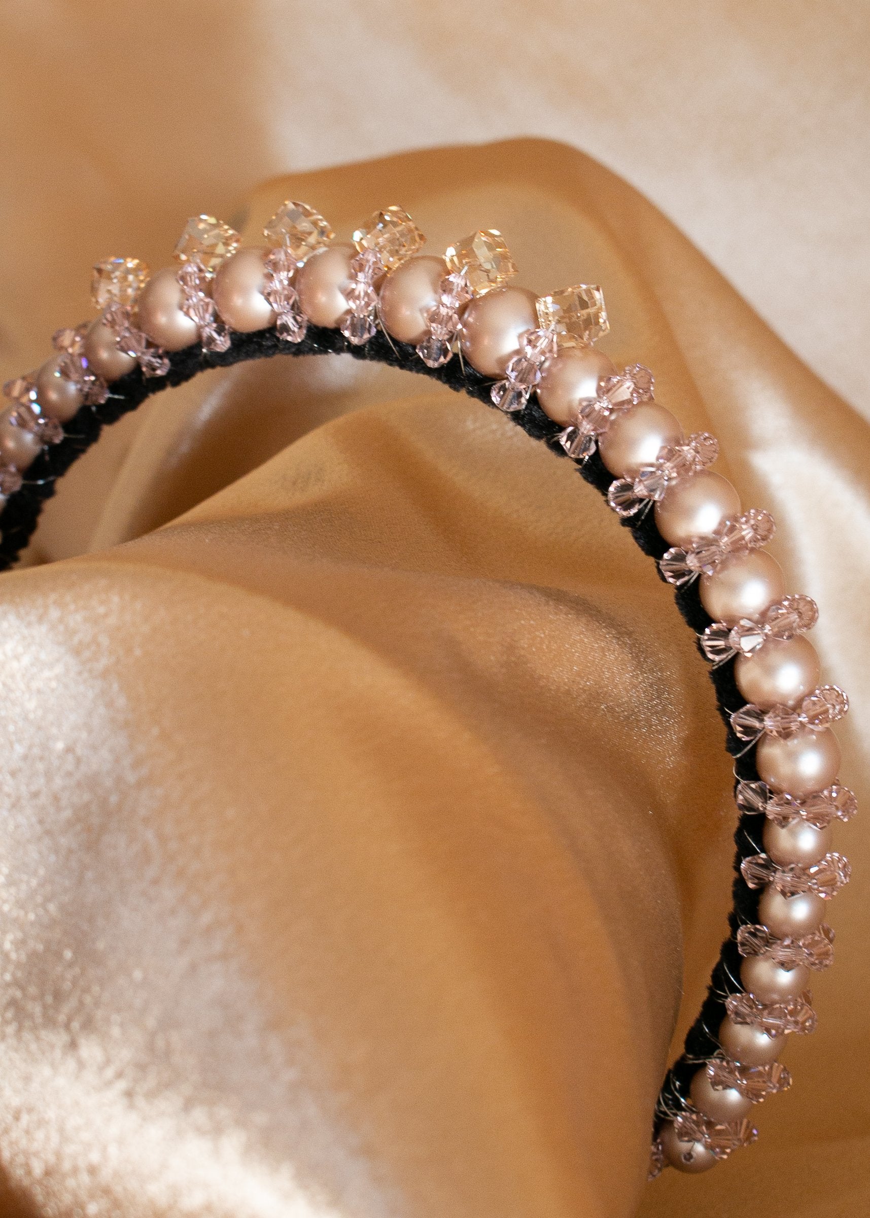 Wilde At Heart handmade in Melbourne Swarovski Pearl And Crystal Headband