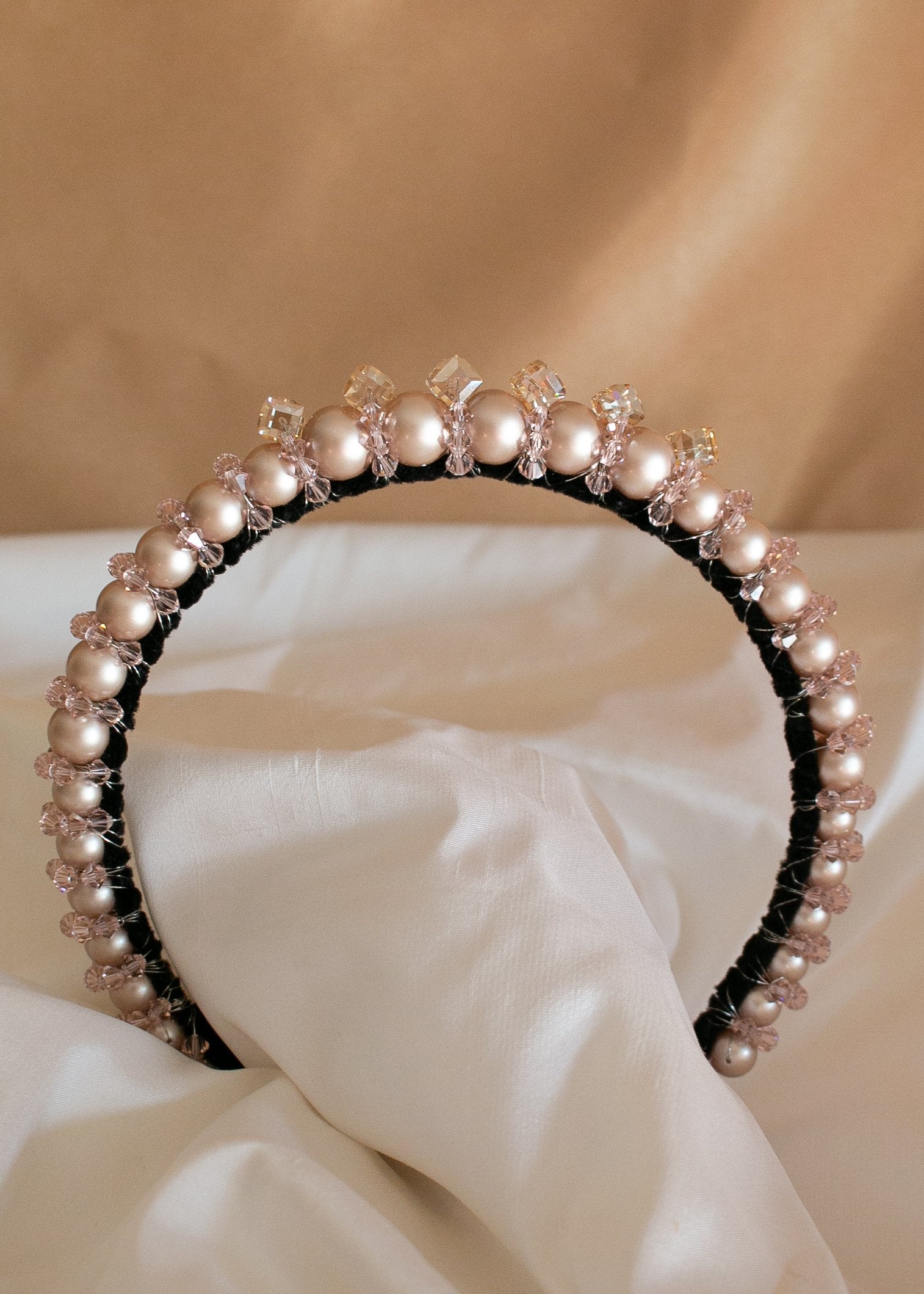 Wilde At Heart handmade in Melbourne Swarovski Pearl And Crystal Headband