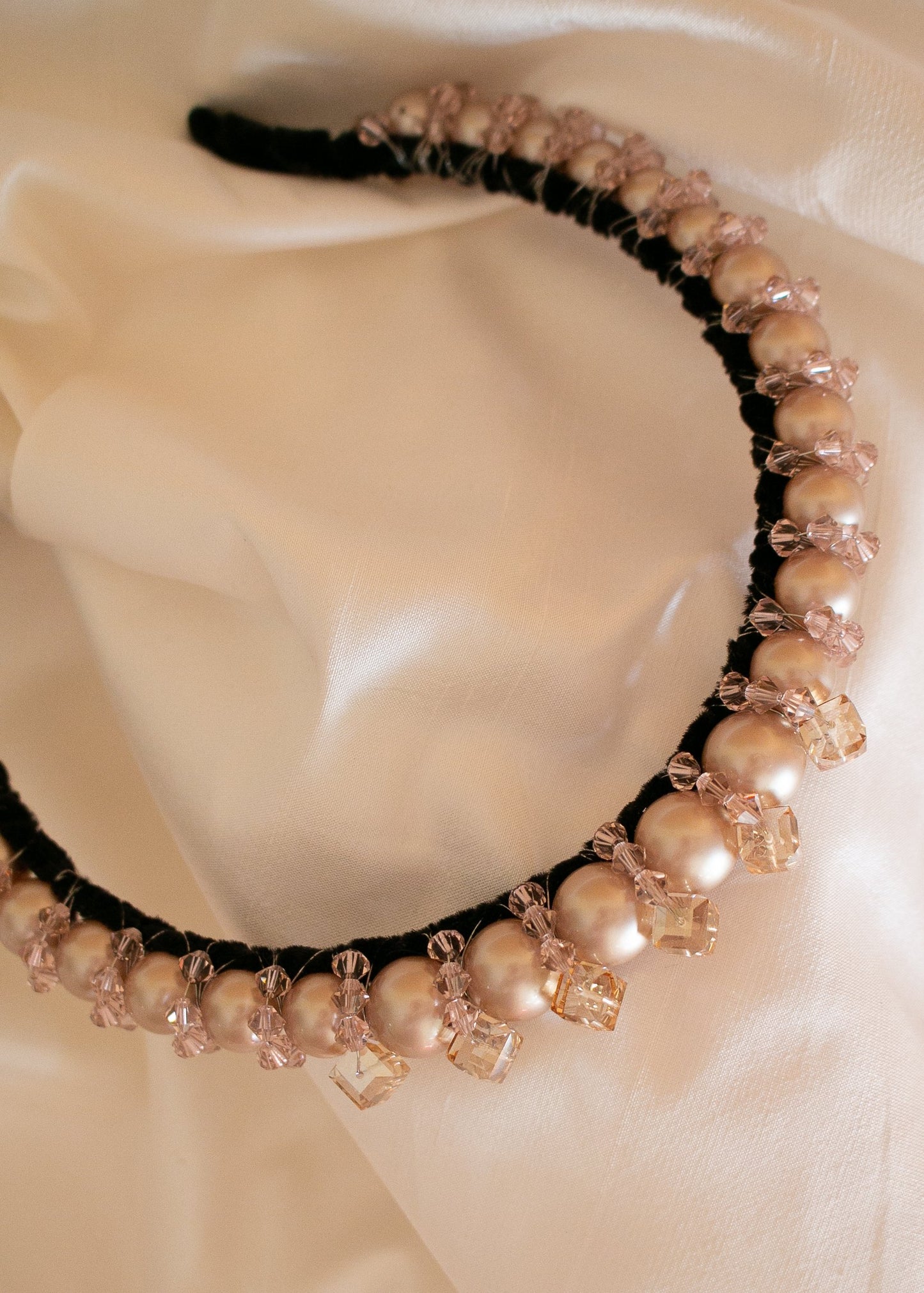 Wilde At Heart handmade in Melbourne Swarovski Pearl And Crystal Headband