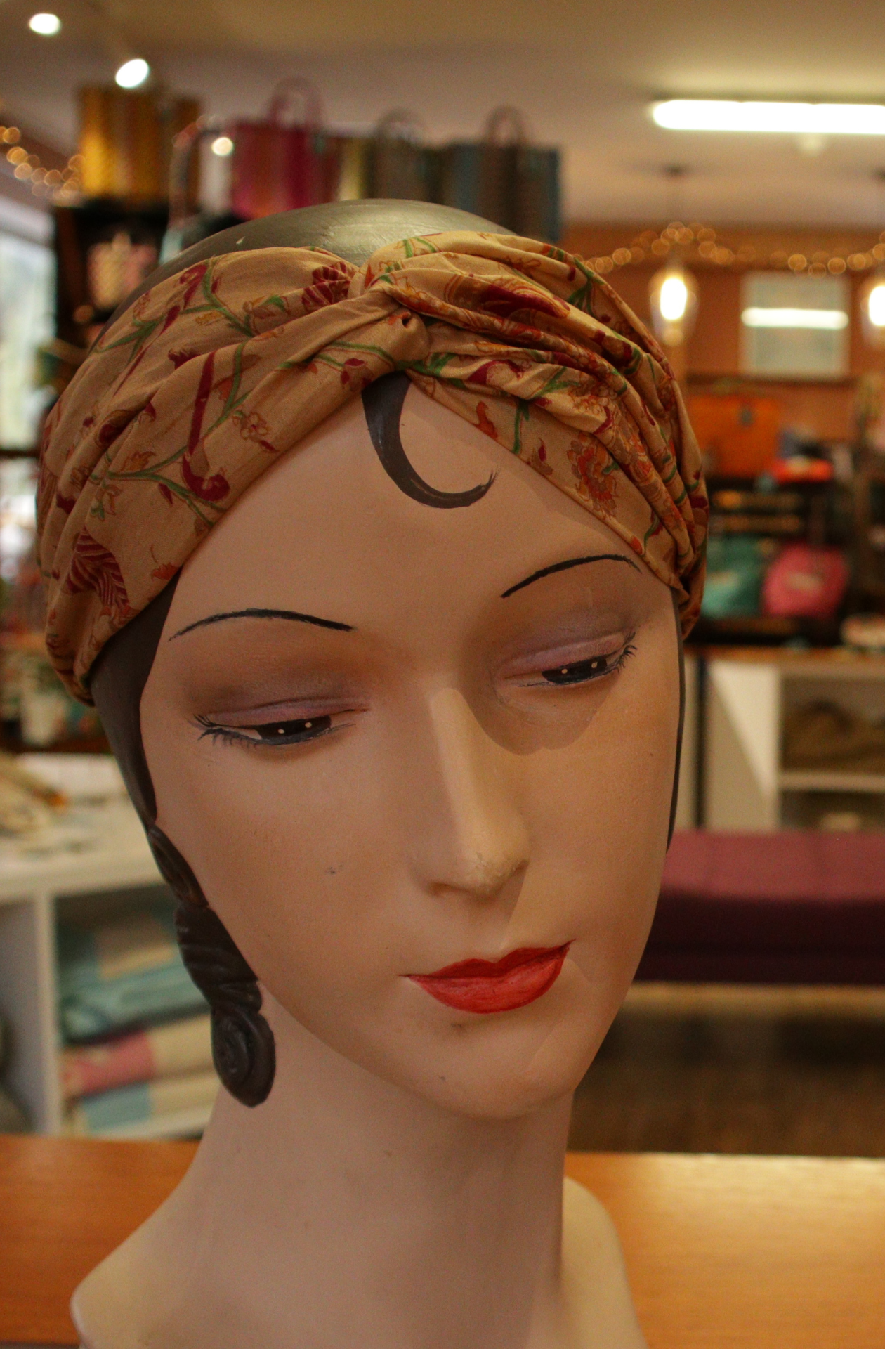 Leila Twisted Vintage Silk Headband, be kind to your hair and care for our world.