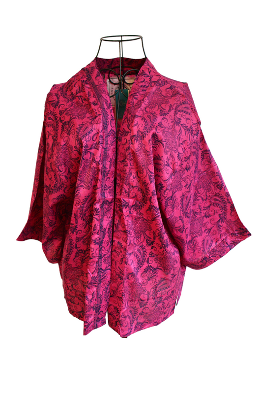 The Muse Jacket vintage sari silk. 100% silk.